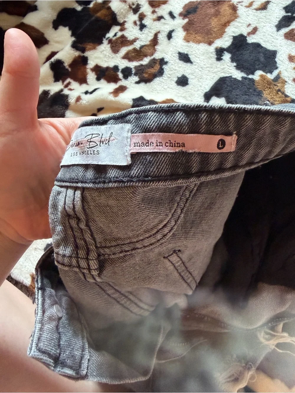 Washed Black Distressed Denim Shorts